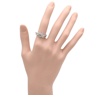 ティファニー Tiffany & Co Tスクエア ラップ ホワイトゴールド K18WG ダイヤモンド リング 指輪 ホワイトゴールド AU750 18K 7石 7P ダイヤモンド 11号