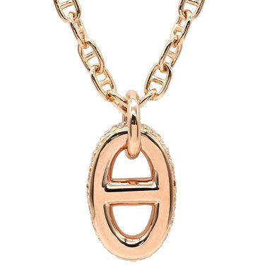 エルメス HERMES ファランドール PM ペンダント H221303B ピンクゴールド K18PG ダイヤモンド SH ネックレス Au750 ダイヤ シェーヌ・ダンクル