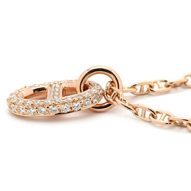 エルメス HERMES ファランドール PM ペンダント H221303B ピンクゴールド K18PG ダイヤモンド SH ネックレス Au750 ダイヤ シェーヌ・ダンクル