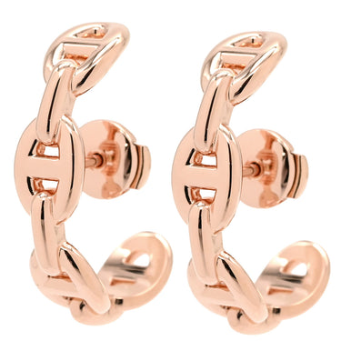 エルメス HERMES シェーヌダンクル アンシェネ フープピアス ローズゴールド K18PG ピアス ピンクゴールド 18K 750AU RG PG