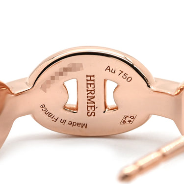 エルメス HERMES シェーヌダンクル アンシェネ フープピアス ローズゴールド K18PG ピアス ピンクゴールド 18K 750AU RG PG