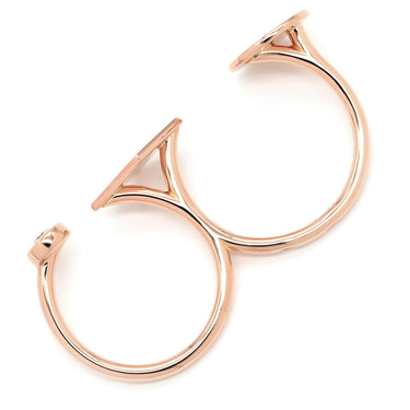 エルメス HERMES ガンバード ダブル ローズゴールド K18PG ダイヤモンド #52 リング 指輪 ピンクゴールド Au750 2P 2石 2粒 ダイヤ オープンリング 13.5号