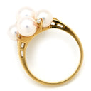 ミキモト MIKIMOTO パール ダイヤ パールホワイト×イエローゴールド K18YG パール ダイヤモンド リング 指輪 K18YG Au750 18K 18金 真珠 アコヤ あこや 13号