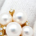 ミキモト MIKIMOTO パール ダイヤ パールホワイト×イエローゴールド K18YG パール ダイヤモンド リング 指輪 K18YG Au750 18K 18金 真珠 アコヤ あこや 13号