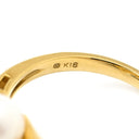 ミキモト MIKIMOTO パール ダイヤ パールホワイト×イエローゴールド K18YG パール ダイヤモンド リング 指輪 K18YG Au750 18K 18金 真珠 アコヤ あこや 13号