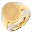 カルティエ Cartier シグネットリング イエローゴールド×ホワイトゴールド K18YG K18WG #50 リング 指輪 Cartier Au750 18K 18金 YG×WG コンビ 印台リング 9.5号