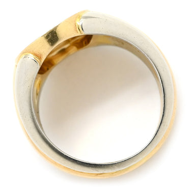 カルティエ Cartier シグネットリング イエローゴールド×ホワイトゴールド K18YG K18WG #50 リング 指輪 Cartier Au750 18K 18金 YG×WG コンビ 印台リング 9.5号