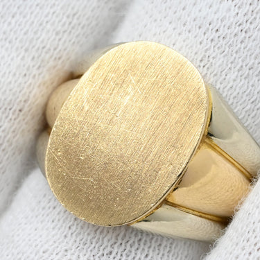 カルティエ Cartier シグネットリング イエローゴールド×ホワイトゴールド K18YG K18WG #50 リング 指輪 Cartier Au750 18K 18金 YG×WG コンビ 印台リング 9.5号