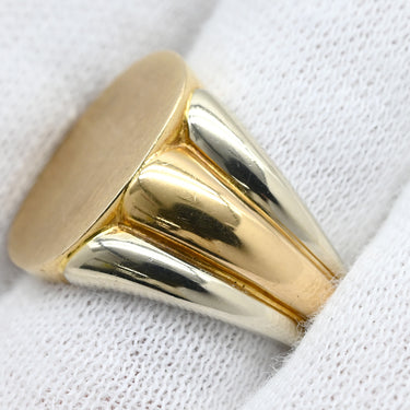 カルティエ Cartier シグネットリング イエローゴールド×ホワイトゴールド K18YG K18WG #50 リング 指輪 Cartier Au750 18K 18金 YG×WG コンビ 印台リング 9.5号