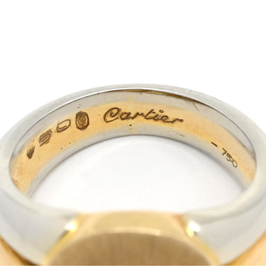 カルティエ Cartier シグネットリング イエローゴールド×ホワイトゴールド K18YG K18WG #50 リング 指輪 Cartier Au750 18K 18金 YG×WG コンビ 印台リング 9.5号