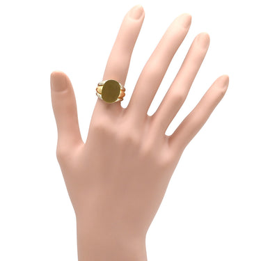 カルティエ Cartier シグネットリング イエローゴールド×ホワイトゴールド K18YG K18WG #50 リング 指輪 Cartier Au750 18K 18金 YG×WG コンビ 印台リング 9.5号