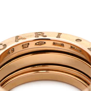ブルガリ BVLGARI ビーゼロワン B-zero1 3バンドリング ピンクゴールド K18PG #49 リング 指輪 BVLGARI Au750 18K 18金 8号