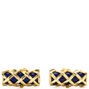 ティファニー Tiffany & Co イエローゴールド×ネイビー K18YG カフス T&Co. Au750 18K カフリンクス カフスボタン 色石 ネイビー 紺 ブルー