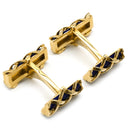 ティファニー Tiffany & Co イエローゴールド×ネイビー K18YG カフス T&Co. Au750 18K カフリンクス カフスボタン 色石 ネイビー 紺 ブルー