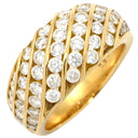 ノンブランド NON BRAND ダイヤモンド 1.50ct イエローゴールド K18YG ダイヤモンド リング 指輪 K18YG パヴェ メレダイヤ チャネルセッティング 幅広 ボリュームリング 11号