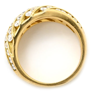 ノンブランド NON BRAND ダイヤモンド 1.50ct イエローゴールド K18YG ダイヤモンド リング 指輪 K18YG パヴェ メレダイヤ チャネルセッティング 幅広 ボリュームリング 11号