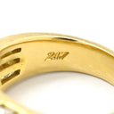 ノンブランド NON BRAND ダイヤモンド 1.50ct イエローゴールド K18YG ダイヤモンド リング 指輪 K18YG パヴェ メレダイヤ チャネルセッティング 幅広 ボリュームリング 11号