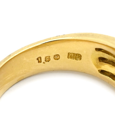 ノンブランド NON BRAND ダイヤモンド 1.50ct イエローゴールド K18YG ダイヤモンド リング 指輪 K18YG パヴェ メレダイヤ チャネルセッティング 幅広 ボリュームリング 11号