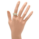 ノンブランド NON BRAND ダイヤモンド 1.50ct イエローゴールド K18YG ダイヤモンド リング 指輪 K18YG パヴェ メレダイヤ チャネルセッティング 幅広 ボリュームリング 11号