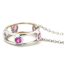 ティファニー Tiffany & Co ダブルワイヤー ペンダント ピンクサファイア ホワイトゴールド K18WG ピンクサファイア ネックレス Au750 Tiffany T smile