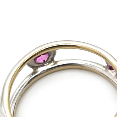 ティファニー Tiffany & Co ダブルワイヤー ペンダント ピンクサファイア ホワイトゴールド K18WG ピンクサファイア ネックレス Au750 Tiffany T smile