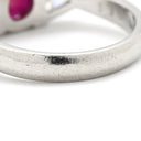 ノンブランド NON BRAND ルビー 1.76ct ダイヤ 0.621ct レッド×プラチナシルバー Pt900 ルビー ダイヤモンド リング 指輪 赤 1P 1石 1粒 プラチナ Pt900 トリリアントカット オーバル 楕円 トリロジー 10号