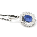 ノンブランド NON BRAND ブルーサファイア 1.47ct ダイヤ 0.2ct ブルー×プラチナシルバー Pt900 サファイア ダイヤモンド Pt850(チェーン/造幣局検定マーク) ネックレス Pt900 プラチナ 青 ヘイローデザイン