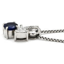 ノンブランド NON BRAND ブルーサファイア 0.74ct ダイヤペンダント ブルー×プラチナシルバー Pt900 サファイア ダイヤモンド Pt850(チェーン) ネックレス 青 ブルー プラチナ オーバルミックスカット