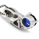 ノンブランド NON BRAND ブルーサファイア 0.74ct ダイヤペンダント ブルー×プラチナシルバー Pt900 サファイア ダイヤモンド Pt850(チェーン) ネックレス 青 ブルー プラチナ オーバルミックスカット