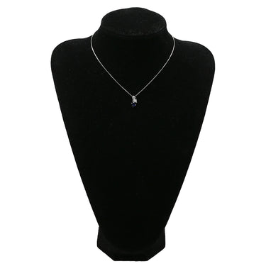 ノンブランド NON BRAND ブルーサファイア 0.74ct ダイヤペンダント ブルー×プラチナシルバー Pt900 サファイア ダイヤモンド Pt850(チェーン) ネックレス 青 ブルー プラチナ オーバルミックスカット