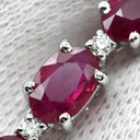 ノンブランド NON BRAND ルビー 4.32ct ダイヤ レッド×ホワイトゴールド K18WG ルビー ダイヤモンド ピアス ビルマ産 赤 18K 750WG オーバルミックスカット ドロップ 4連 4石 スイング 3Pダイヤ