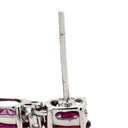ノンブランド NON BRAND ルビー 4.32ct ダイヤ レッド×ホワイトゴールド K18WG ルビー ダイヤモンド ピアス ビルマ産 赤 18K 750WG オーバルミックスカット ドロップ 4連 4石 スイング 3Pダイヤ