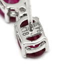 ノンブランド NON BRAND ルビー 4.32ct ダイヤ レッド×ホワイトゴールド K18WG ルビー ダイヤモンド ピアス ビルマ産 赤 18K 750WG オーバルミックスカット ドロップ 4連 4石 スイング 3Pダイヤ