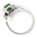 ノンブランド NON BRAND ヒスイ 1.77ct ダイヤモンド プラチナシルバー Pt900 ヒスイ ダイヤモンド リング 指輪 緑 グリーン 翡翠 ひすい ジェダイト ミックスカボションカット 10号