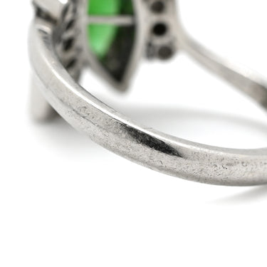 ノンブランド NON BRAND ヒスイ 1.77ct ダイヤモンド プラチナシルバー Pt900 ヒスイ ダイヤモンド リング 指輪 緑 グリーン 翡翠 ひすい ジェダイト ミックスカボションカット 10号