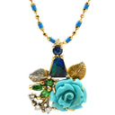 山本真理 MARI YAMAMOTO ゴールド×マルチカラー K18YG Pt900 ダイヤモンド ブルーサファイア グリーングロシュラーガーネット ボルダーオパール トルコ石 ネックレス K18YG×Pt900 Au750 18K 18金 ダイヤ サファイア ガーネット オパール トルコ石