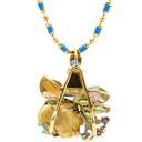 山本真理 MARI YAMAMOTO ゴールド×マルチカラー K18YG Pt900 ダイヤモンド ブルーサファイア グリーングロシュラーガーネット ボルダーオパール トルコ石 ネックレス K18YG×Pt900 Au750 18K 18金 ダイヤ サファイア ガーネット オパール トルコ石