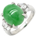 ノンブランド NON BRAND ヒスイ 3.98ct ダイヤモンド プラチナシルバー Pt900 ヒスイ ダイヤモンド リング 指輪 緑 グリーン 翡翠 ひすい ジェダイト プラチナ900 13号