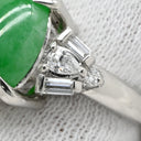 ノンブランド NON BRAND ヒスイ 3.98ct ダイヤモンド プラチナシルバー Pt900 ヒスイ ダイヤモンド リング 指輪 緑 グリーン 翡翠 ひすい ジェダイト プラチナ900 13号