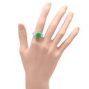 ノンブランド NON BRAND ヒスイ 3.98ct ダイヤモンド プラチナシルバー Pt900 ヒスイ ダイヤモンド リング 指輪 緑 グリーン 翡翠 ひすい ジェダイト プラチナ900 13号