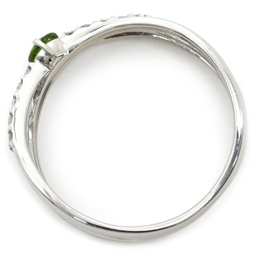 ノンブランド NON BRAND ガーネット 0.19ct ダイヤ 0.13ct グリーン×プラチナシルバー Pt900 ガーネット ダイヤモンド リング 指輪 緑 プラチナ900 デマントイドガーネット 12.5号
