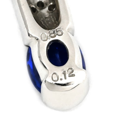 ノンブランド NON BRAND ブルーサファイア 0.85ct ダイヤモンド ブルー×プラチナシルバー Pt900 サファイア ダイヤモンド ペンダントトップ 青 オーバルミックスカット プラチナ
