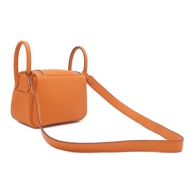 エルメス HERMES リンディ ミニ 2 20 オレンジ トリヨンクレマンス ショルダーバッグ シルバー金具 新品 未使用