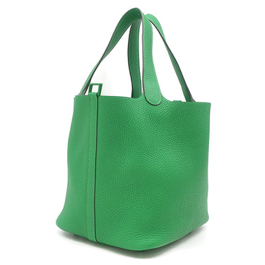 エルメス HERMES ピコタンロックMM モノクローム バンブー トリヨンクレマンス ハンドバッグ 緑 グリーン金具