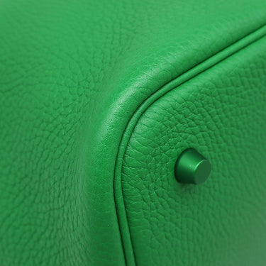エルメス HERMES ピコタンロックMM モノクローム バンブー トリヨンクレマンス ハンドバッグ 緑 グリーン金具