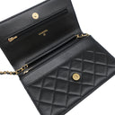 シャネル CHANEL マトラッセ チェーンウォレット ブラック レザー キャビアスキン チェーンウォレット ゴールド金具 黒 ココマーク ヴィンテージ金具