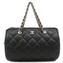 シャネル CHANEL マトラッセ ミニボストンバッグ AP4474 B10583 ブラック カーフ キャビアスキン 2WAYバッグ シャンパンゴールド金具 新品 未使用 黒 チェーンショルダー