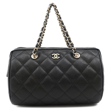 シャネル CHANEL マトラッセ ミニボストンバッグ AP4474 B10583 ブラック カーフ キャビアスキン 2WAYバッグ シャンパンゴールド金具 新品 未使用 黒 チェーンショルダー