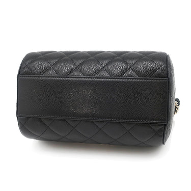 シャネル CHANEL マトラッセ ミニボストンバッグ AP4474 B10583 ブラック カーフ キャビアスキン 2WAYバッグ シャンパンゴールド金具 新品 未使用 黒 チェーンショルダー