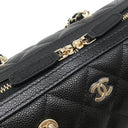 シャネル CHANEL マトラッセ ミニボストンバッグ AP4474 B10583 ブラック カーフ キャビアスキン 2WAYバッグ シャンパンゴールド金具 新品 未使用 黒 チェーンショルダー